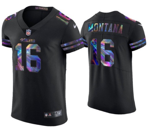 Men's Black San Francisco 49ers #16 Joe Montana Edition Stitched Football Jersey